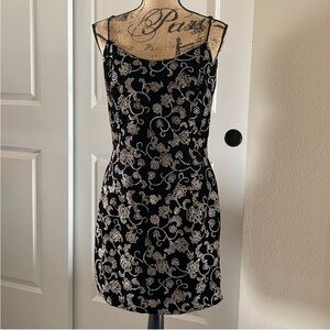 Vintage Jessica McClintock‎ Gunne Sax Black/Gold Elegant Cocktail Dress Size 7/8